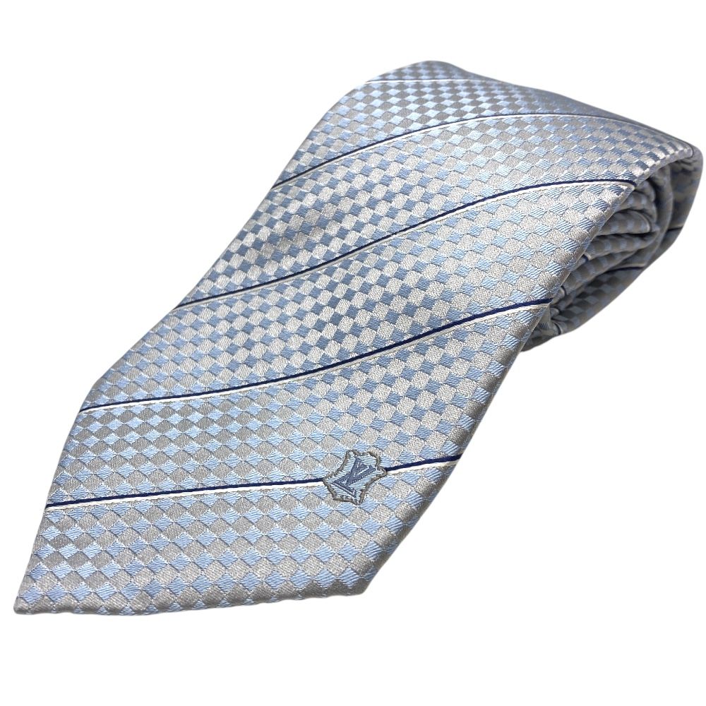 【値引き!!】Louis Vuitton シルクループタイ ルイ ヴィトン クラヴァット エク ネクタイ ループタイ マイクロダミエ