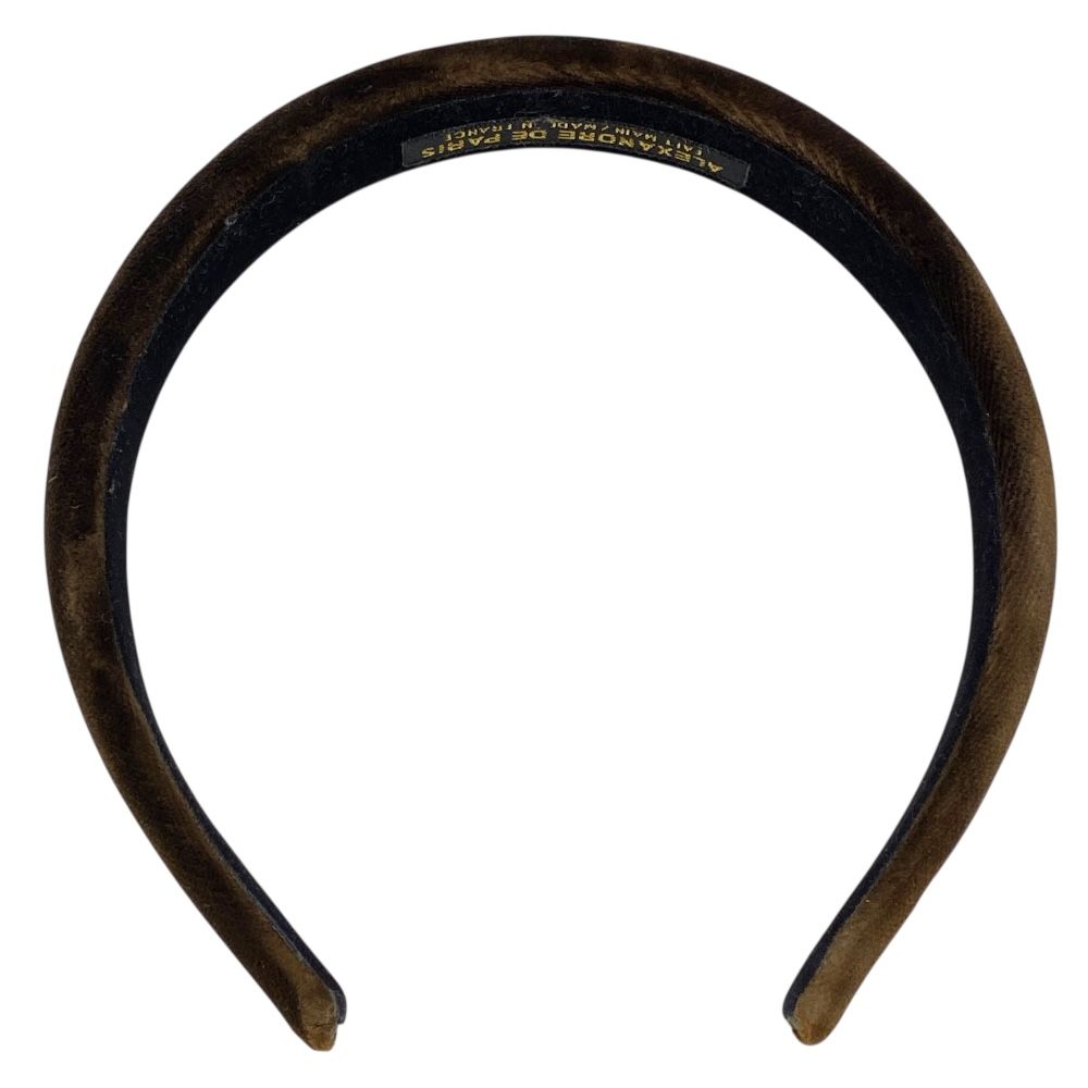 アレクサンドル ドゥ パリ カチューシャ ヘアバンド ヘア ベロア ブラウン THB 17404 10 ALEXANDRE DE PARIS 上質質感のヘッドアクセ