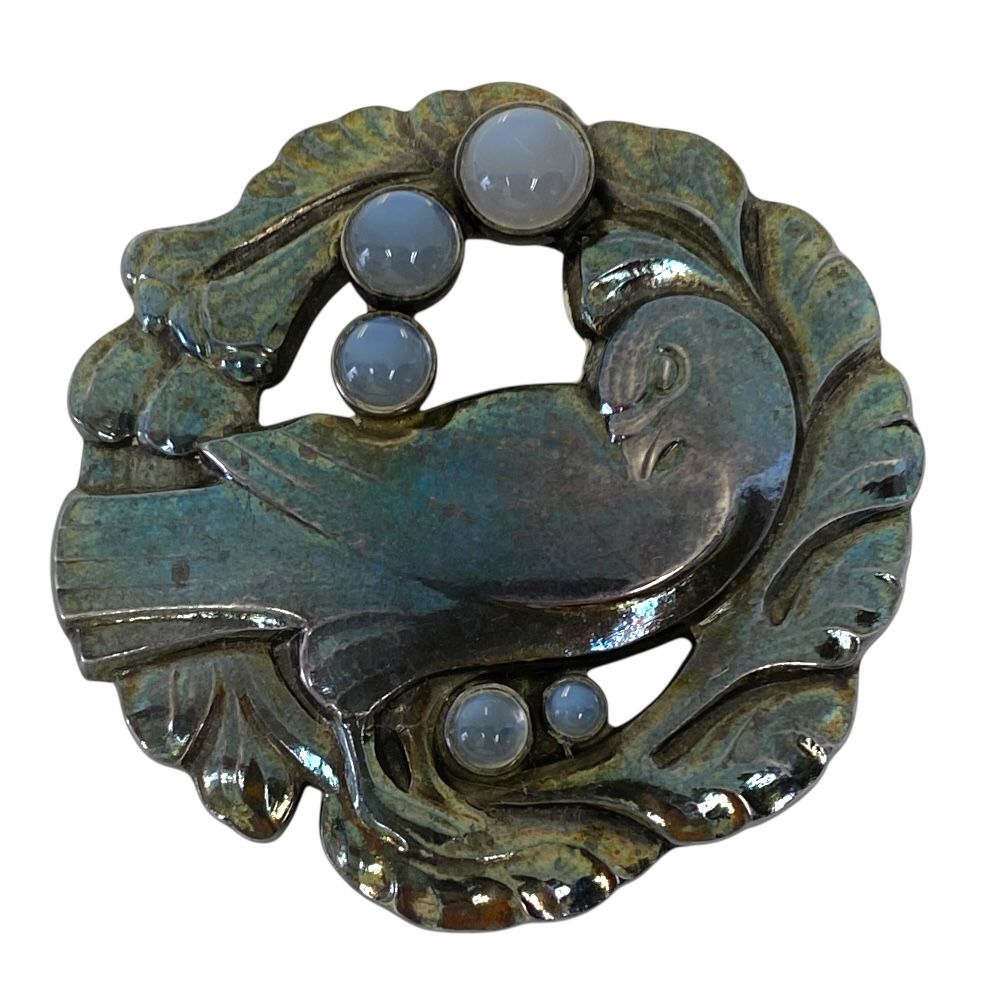 ジョージジェンセン ムーンストーン ブローチ ピンブローチ