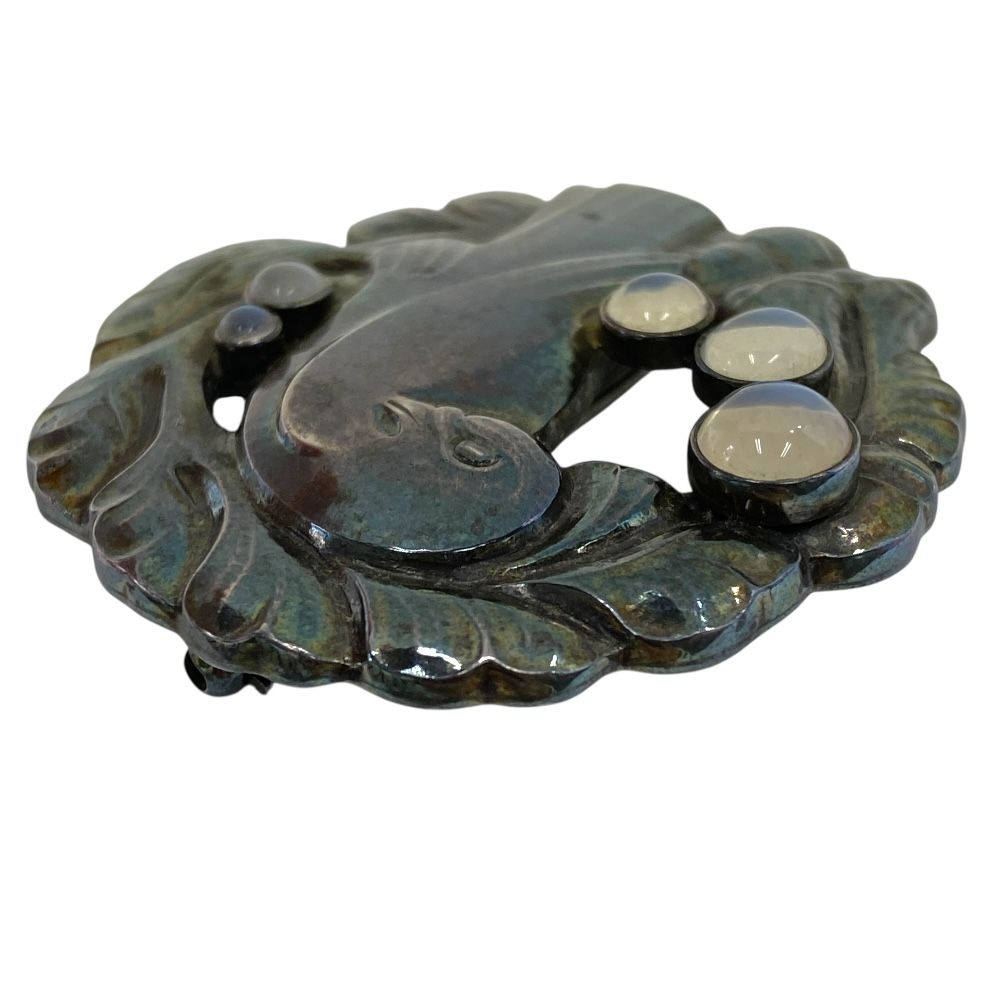 ジョージジェンセン ムーンストーン ブローチ ピンブローチ