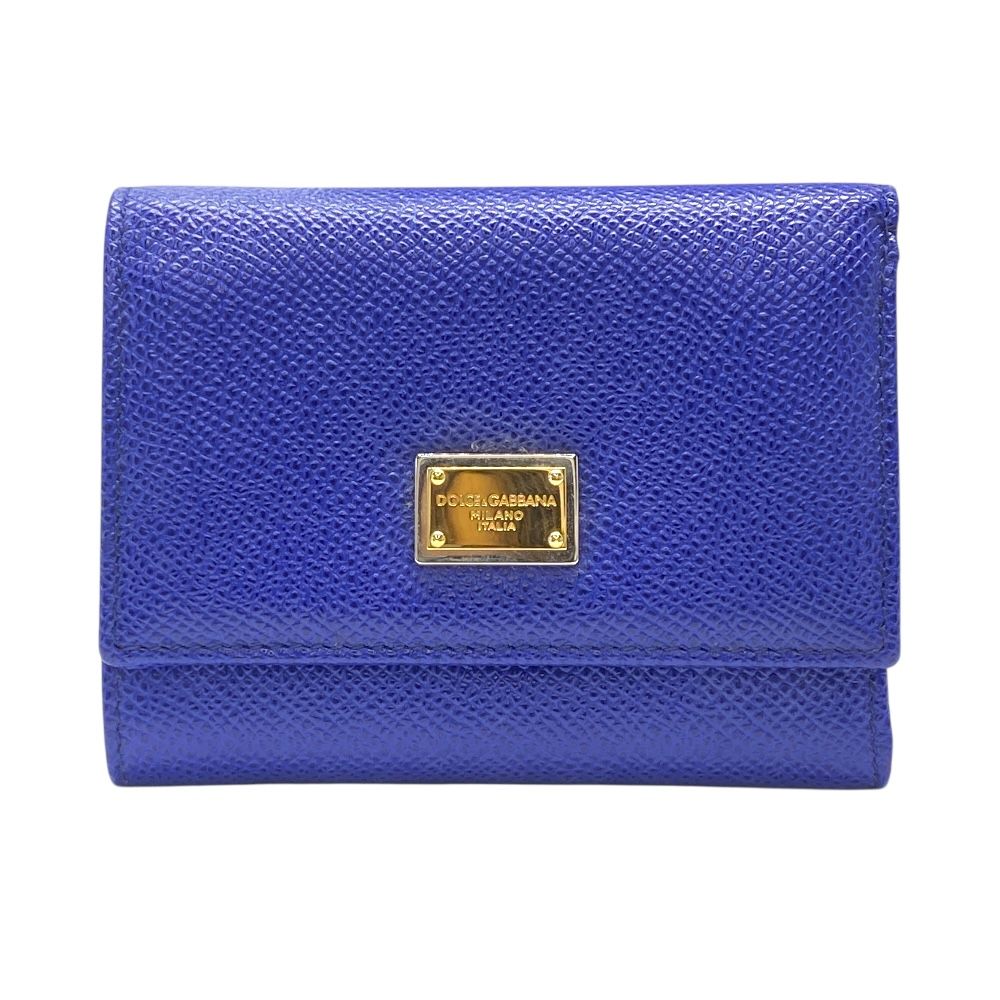 ドルチェ-ガッバーナ 財布 三つ折り財布 折財布 コンチネンタルウォレットスモール レザー ブルー D-G ドルガバ DOLCE-GABBANA 上品デザイン 収納力 普段使いに最適