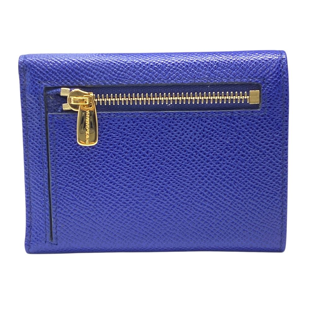 ドルチェ-ガッバーナ 財布 三つ折り財布 折財布 コンチネンタルウォレットスモール レザー ブルー D-G ドルガバ DOLCE-GABBANA 上品デザイン 収納力 普段使いに最適