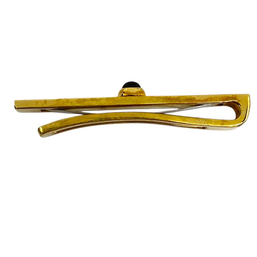 ドルチェ-ガッバーナ ブラックサファイア タイピン ネクタイピン ロゴ メタル シルバー DOLCE-GABBANA 紳士向け 感のある装飾アイテム ブラウン系 羽織り