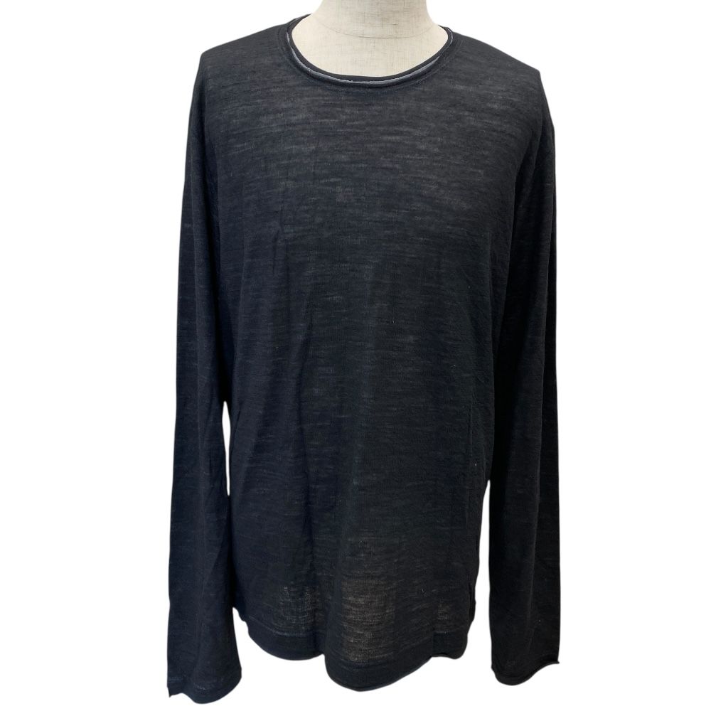 ♥ ドルチェ-ガッバーナ ドルガバ DG 長袖Tシャツ トップス クルーネック ブラック G 8 N 28 T 7 AB 6 DOLCE-GABBANA サイズ52 XL相当 メンズ