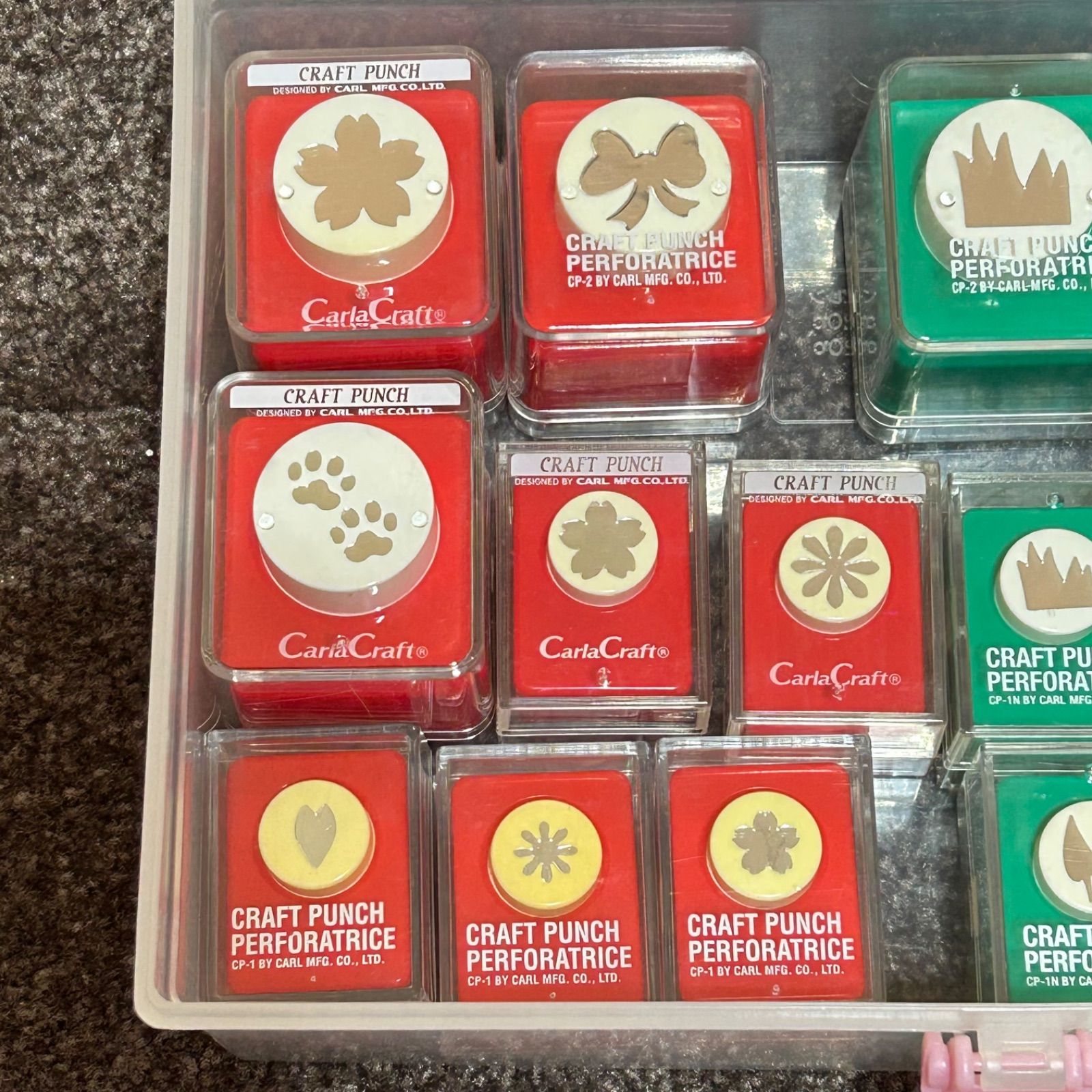 セット販売》クラフトパンチ まとめ売り セット ケース付 色画用紙付