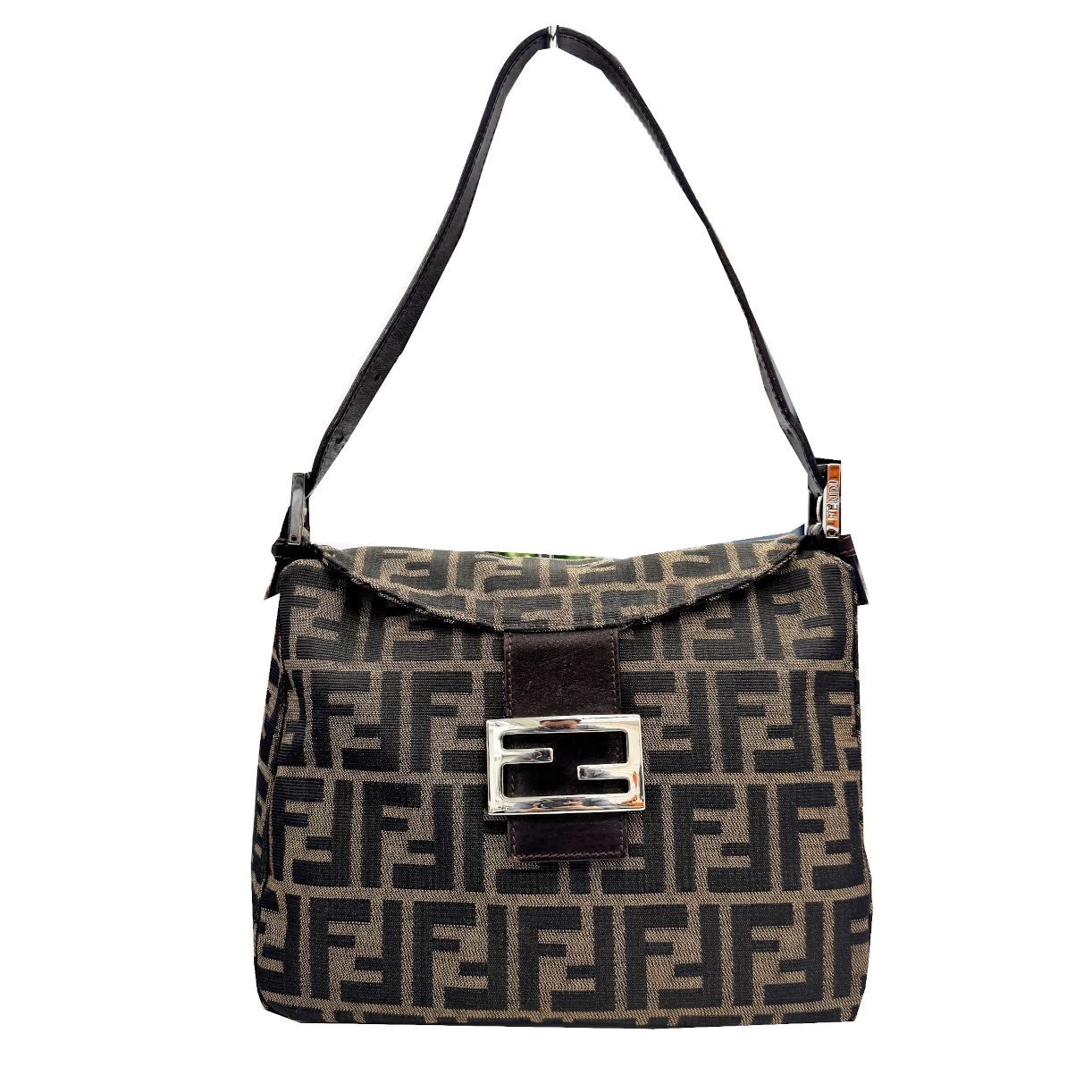 FENDI フェンディ ズッカ マンマバケット ワンショルダー シルバー金具