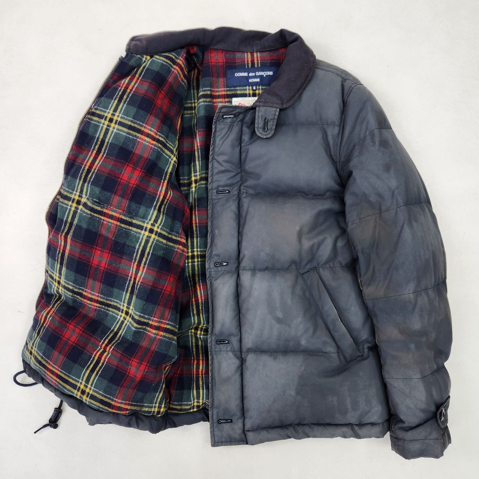 COMME des GARCONS HOMME　ダウンジャケット　コムデギャルソンオム 希少 オイルド Millerain S M相当　グレー