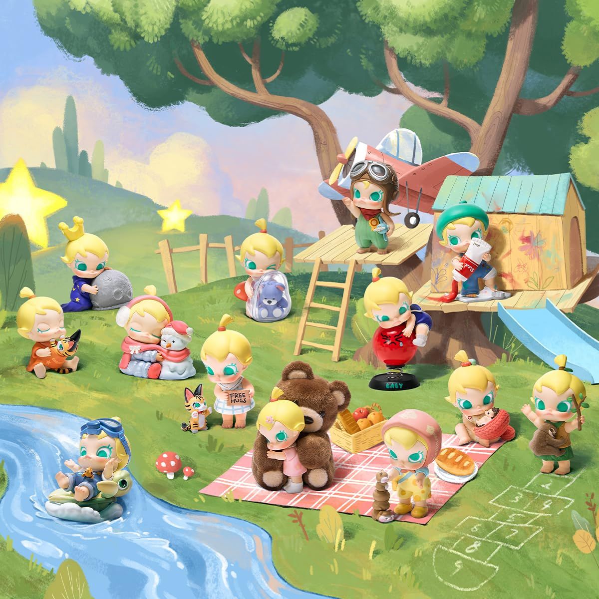 POP MART Baby Molly My Huggable Discovery シリーズ アソートボックス 12ピース ポップマート ガチャガチャ ブラインド ボック 12