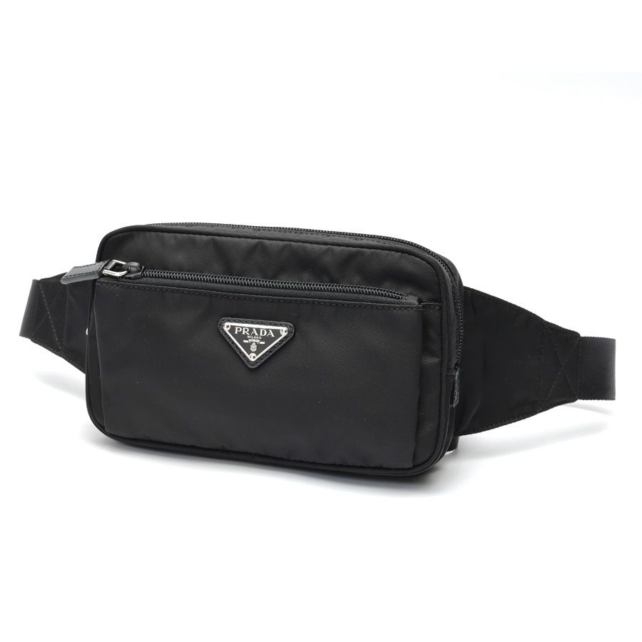プラダ | PRADA Re-Nylon × サフィアーノレザー ベルトバッグ 2 VL 977 ナイロン ネロ ブラック 商品番号 S-159749
