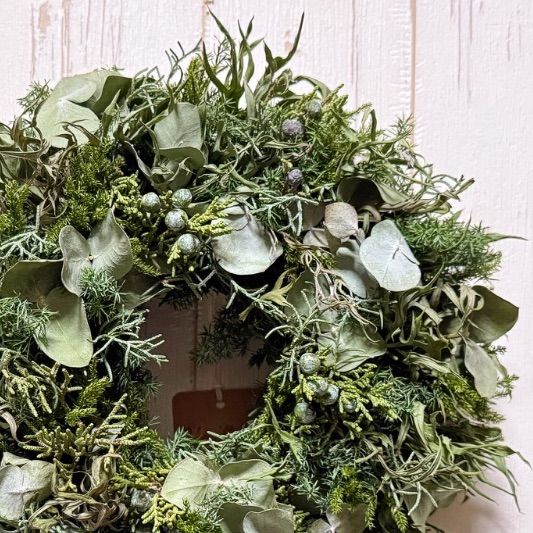  ドライフラワーリース 直径約24 5 cm グリーンリース ラウンドリース リース フラワー リース