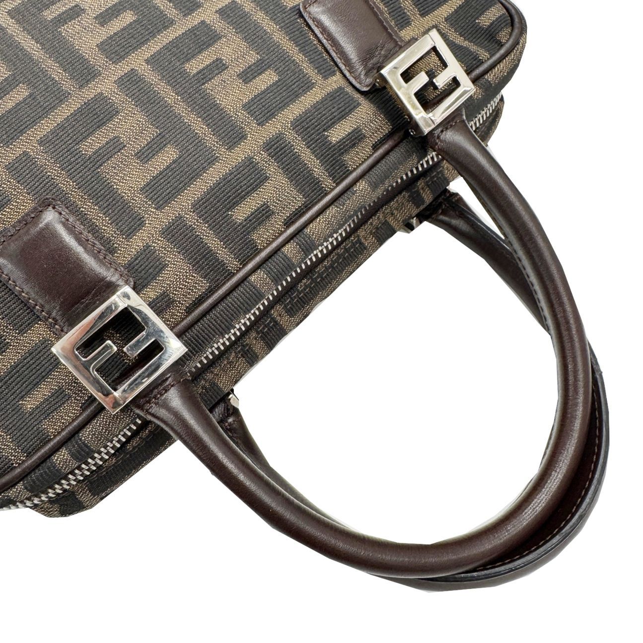 FENDI フェンディ ズッカ ミニボストンバッグ 2WAYショルダー