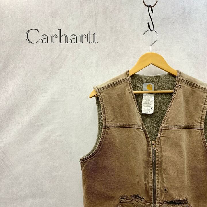 Carhartt カーハート ダック ベスト トップス LARGE ブラウン メンズ
