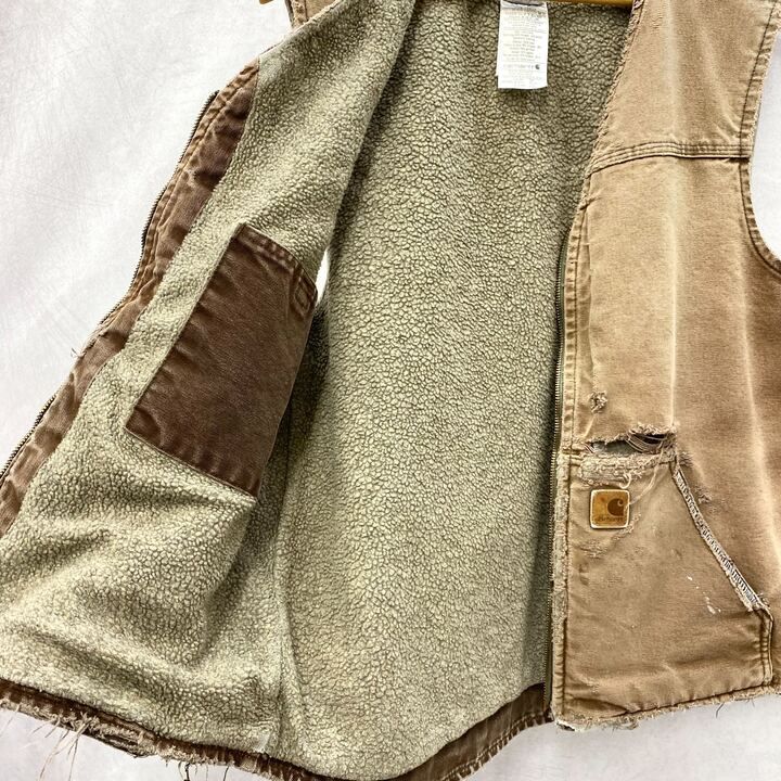 Carhartt カーハート ダック ベスト トップス LARGE ブラウン メンズ