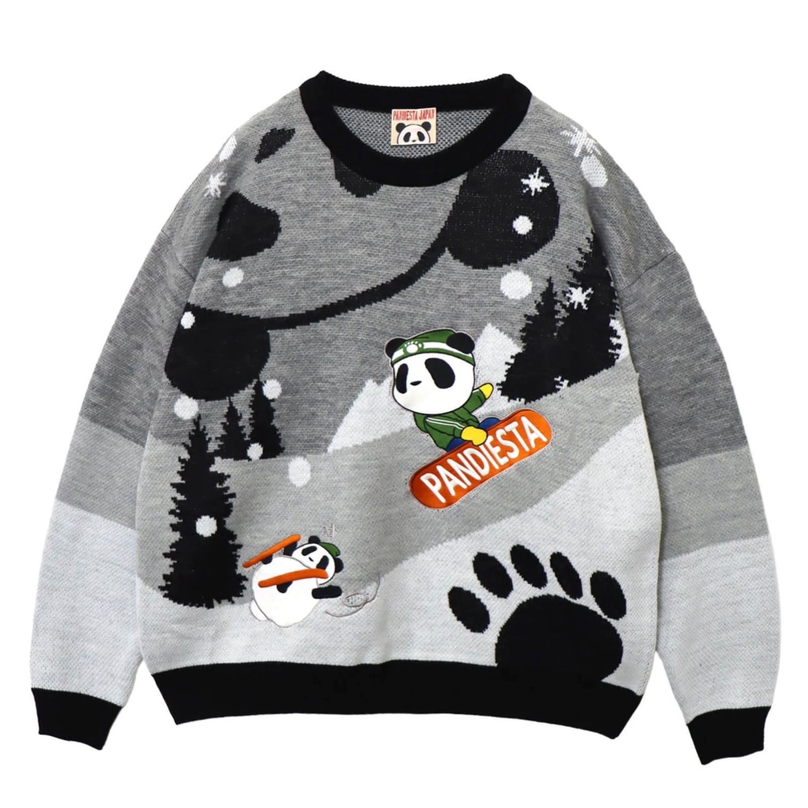 PANDIESTA/パンディエスタ】 熊猫謹製 雪遊びパンダジャガードクルー PANDIESTA/パンディエスタ】 熊猫謹製 雪遊びパンダジャガードクルー