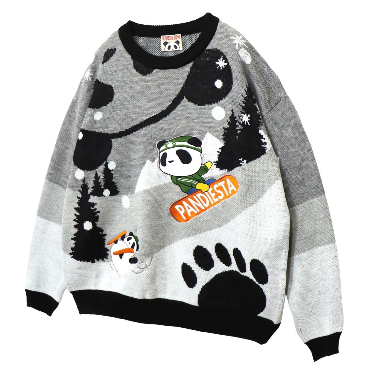 PANDIESTA/パンディエスタ】 熊猫謹製 雪遊びパンダジャガードクルー