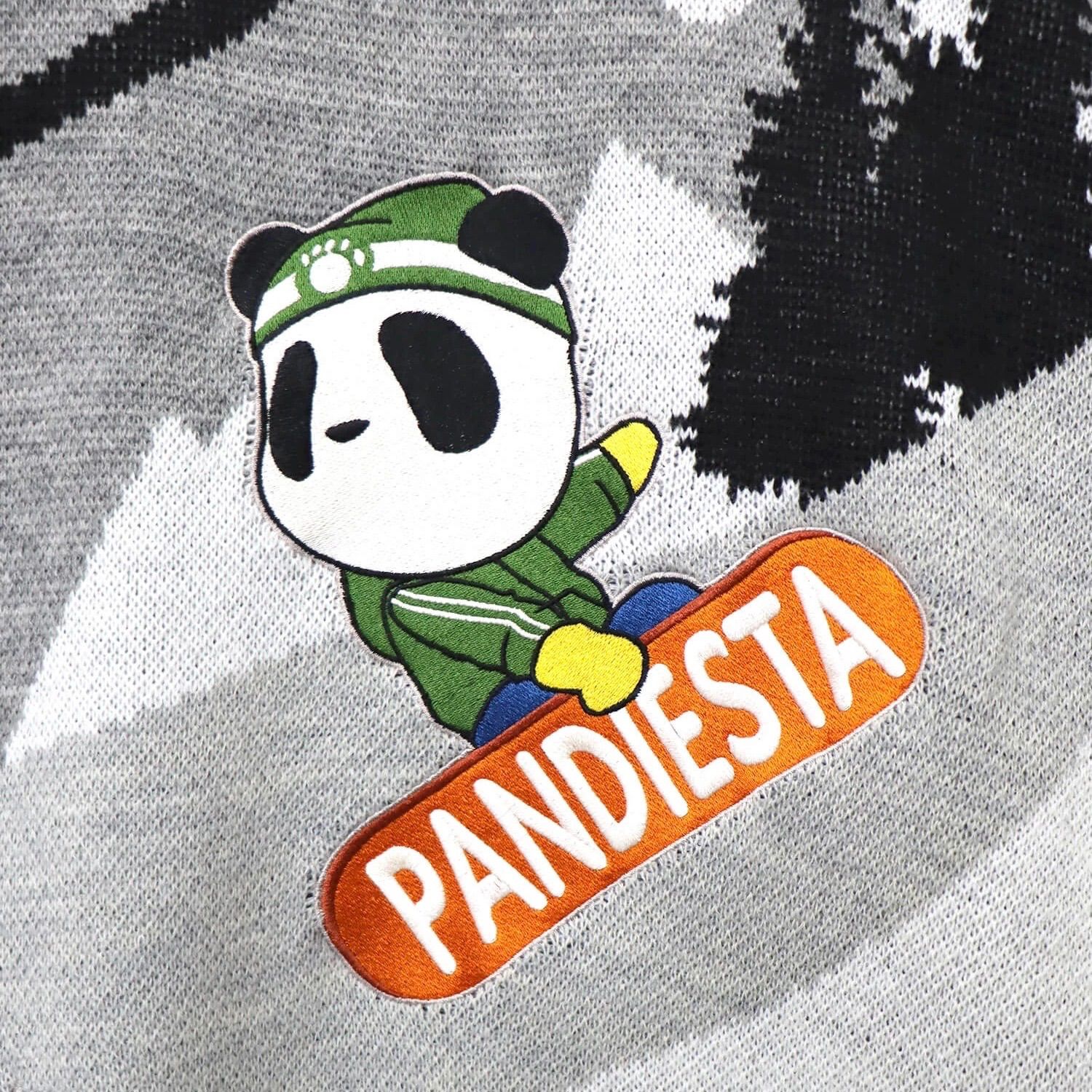 PANDIESTA/パンディエスタ】 熊猫謹製 雪遊びパンダジャガードクルー