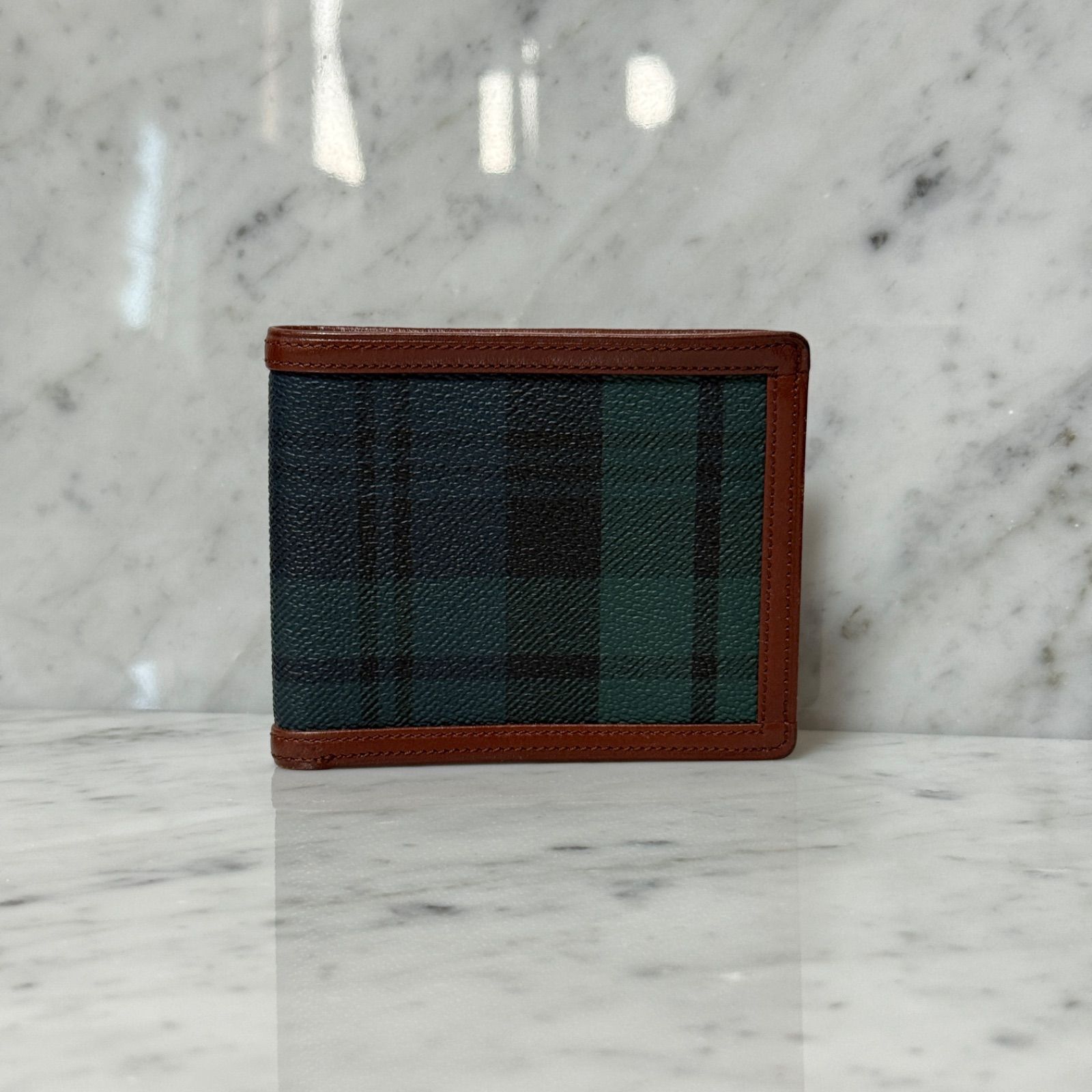 美品 Polo Ralph Lauren ポロラルフローレン 二つ折り財布 本革 レザー