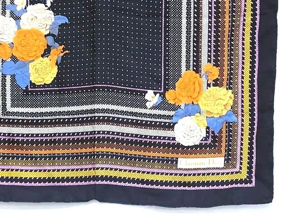 □美品□ ChristianDior クリスチャンディオール 花 フラワー 大判
