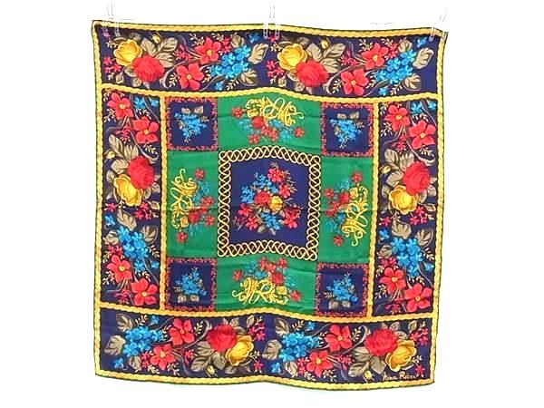 □美品□ NINA RICCI ニナリッチ 花 フラワー 大判 スカーフ ストール