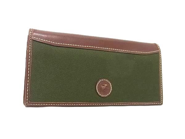 □美品□ HUNTING WORLD ハンティングワールド キャンバス×レザー 二