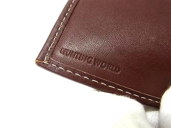 □美品□ HUNTING WORLD ハンティングワールド キャンバス×レザー 二