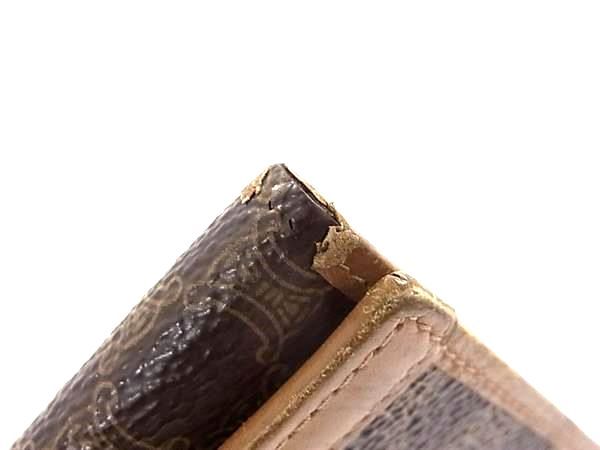 CELINE セリーヌ マカダム柄 PVC×レザー がま口 二つ折り 長財布