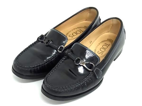 □美品□ TODS トッズ パテントレザー ローファー 表記サイズ 34 (約