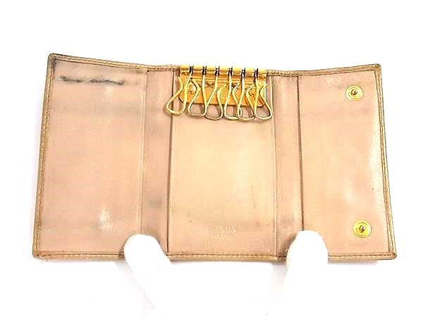 PRADA プラダ キーケース ベージュ リボン 箱付き 美品 未使用に近い PRADA プラダ キーケース リボン ベージュ