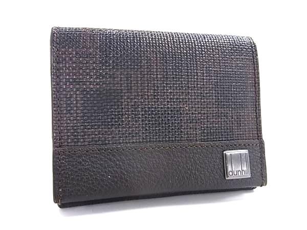 □美品□ dunhill ダンヒル ディーエイト PVC×レザー コインケース