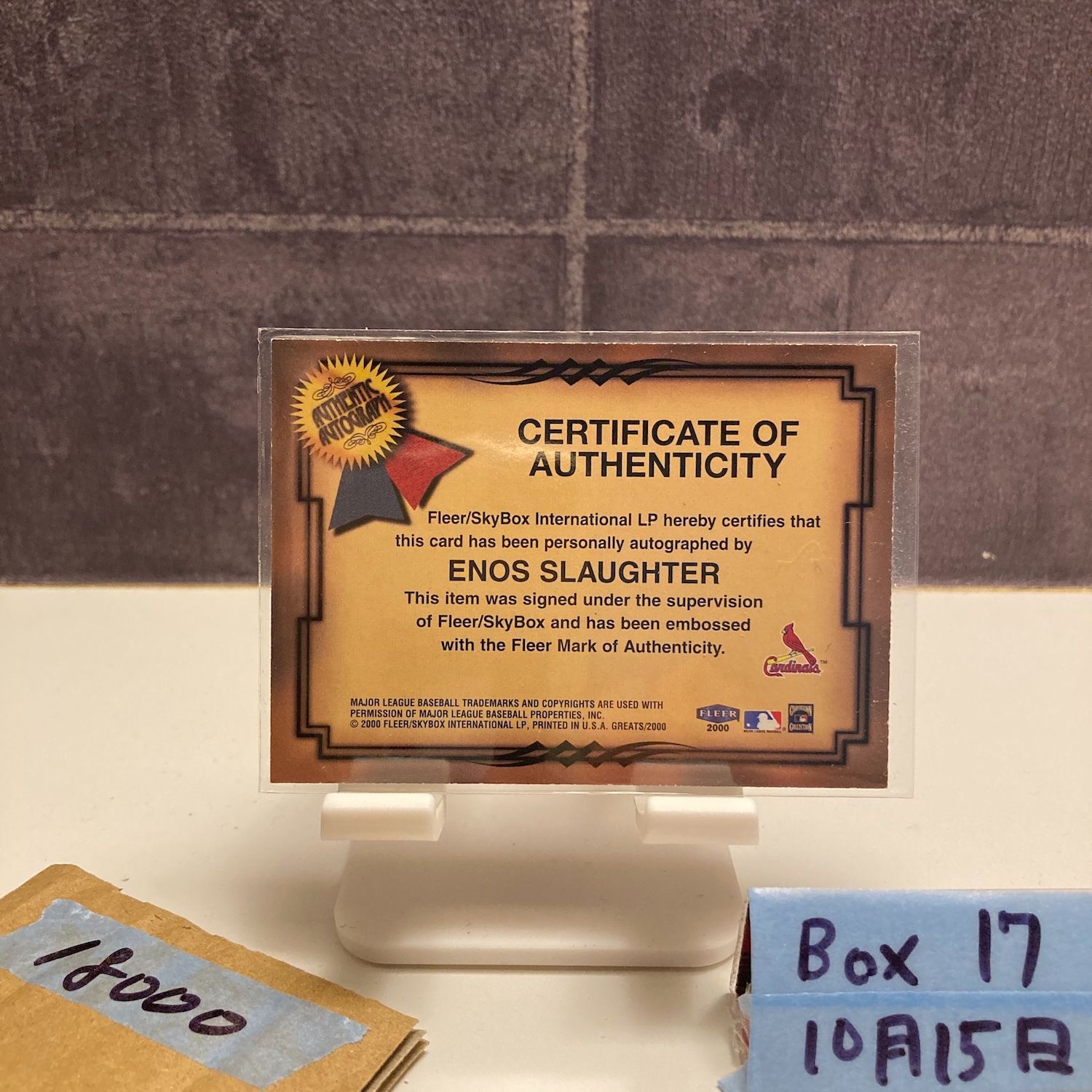 2000 Fleer SkyBox Enos Slaughter 直筆サインカード St. Louis
