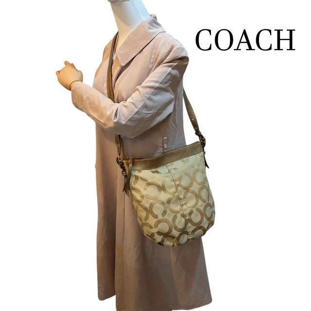 コーチ COACH オプアート Cロゴ総柄 キャンバスレザー ショルダー