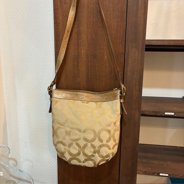 コーチ COACH オプアート Cロゴ総柄 キャンバスレザー ショルダー