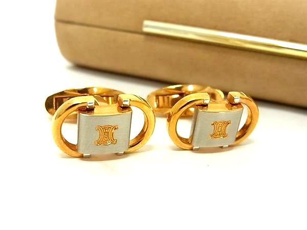 □美品□ CELINE セリーヌ マカダム カフスボタン カフリンクス □美品□ CELINE セリーヌ マカダム カフスボタン カフリンクス
