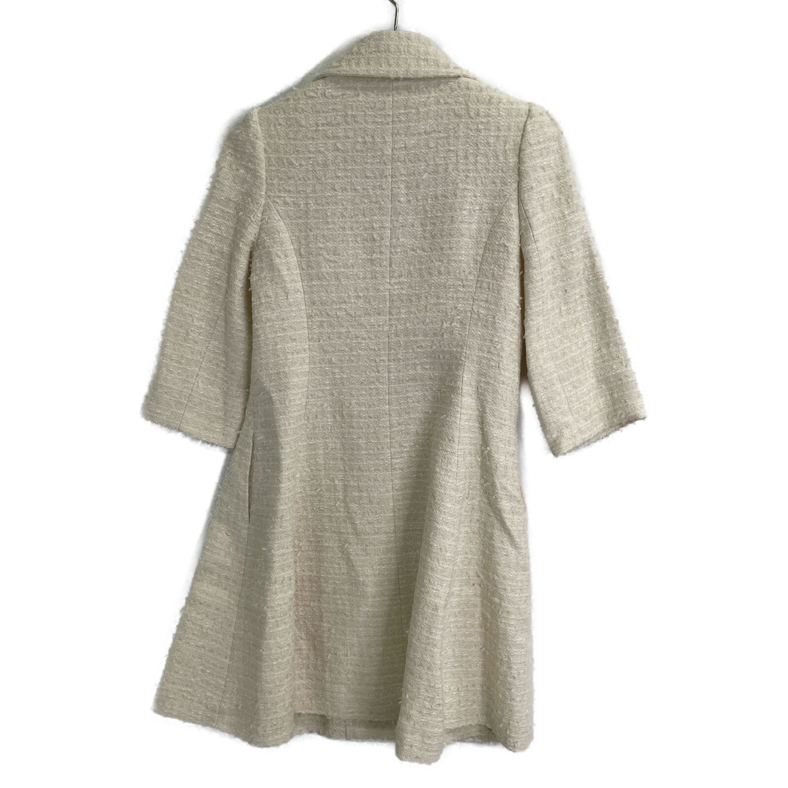 FOXEY フォクシー ﾎﾜｲﾄ 40544 ﾂｲｰﾄﾞ Dress Miss Edinburgh 七分袖 ｺｰﾄ