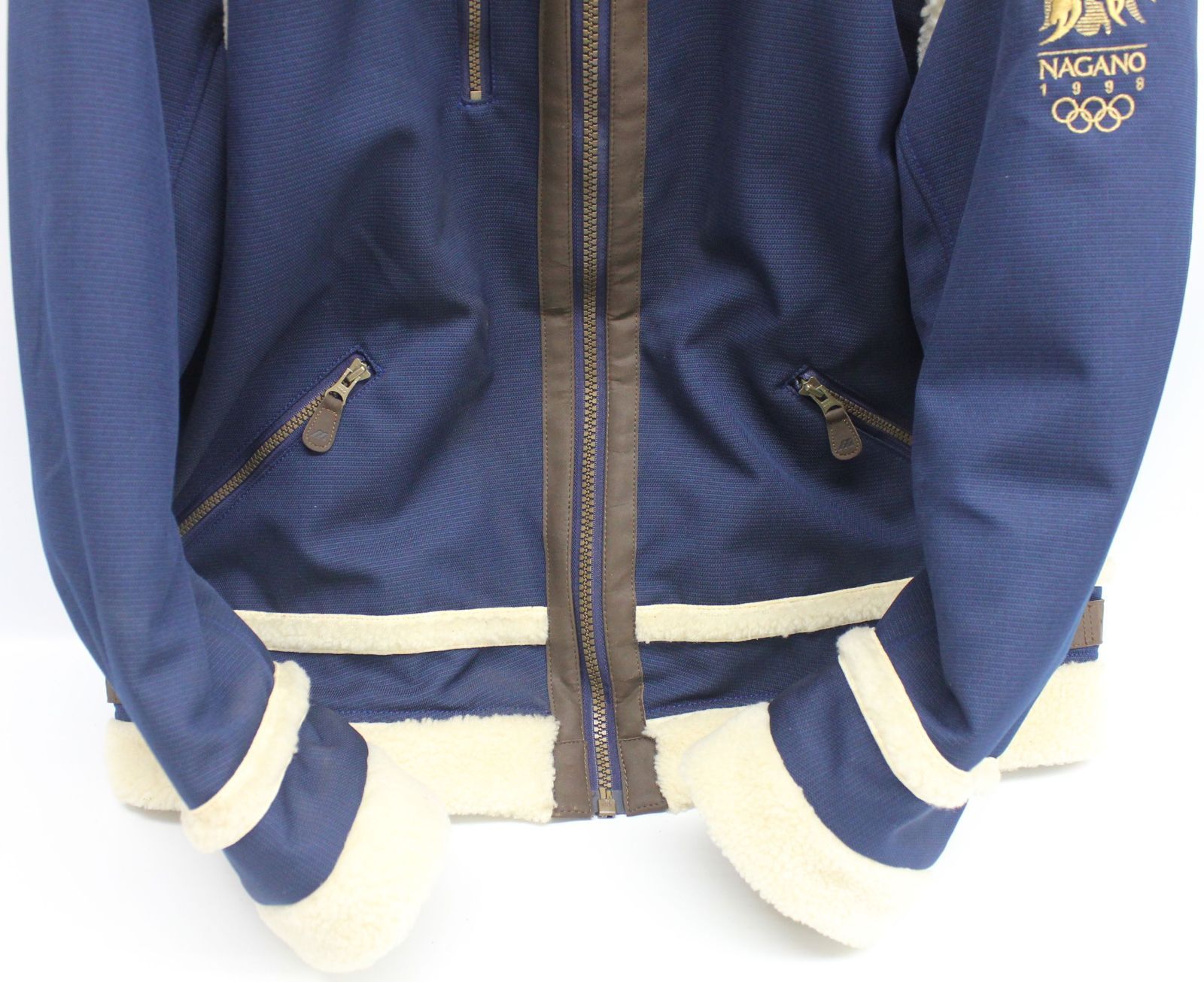 1998年長野オリンピック　公式ジャケット ネイビー 中古】 MIZUNO 1998年長野オリンピック公式ライセンス ボアジャケット