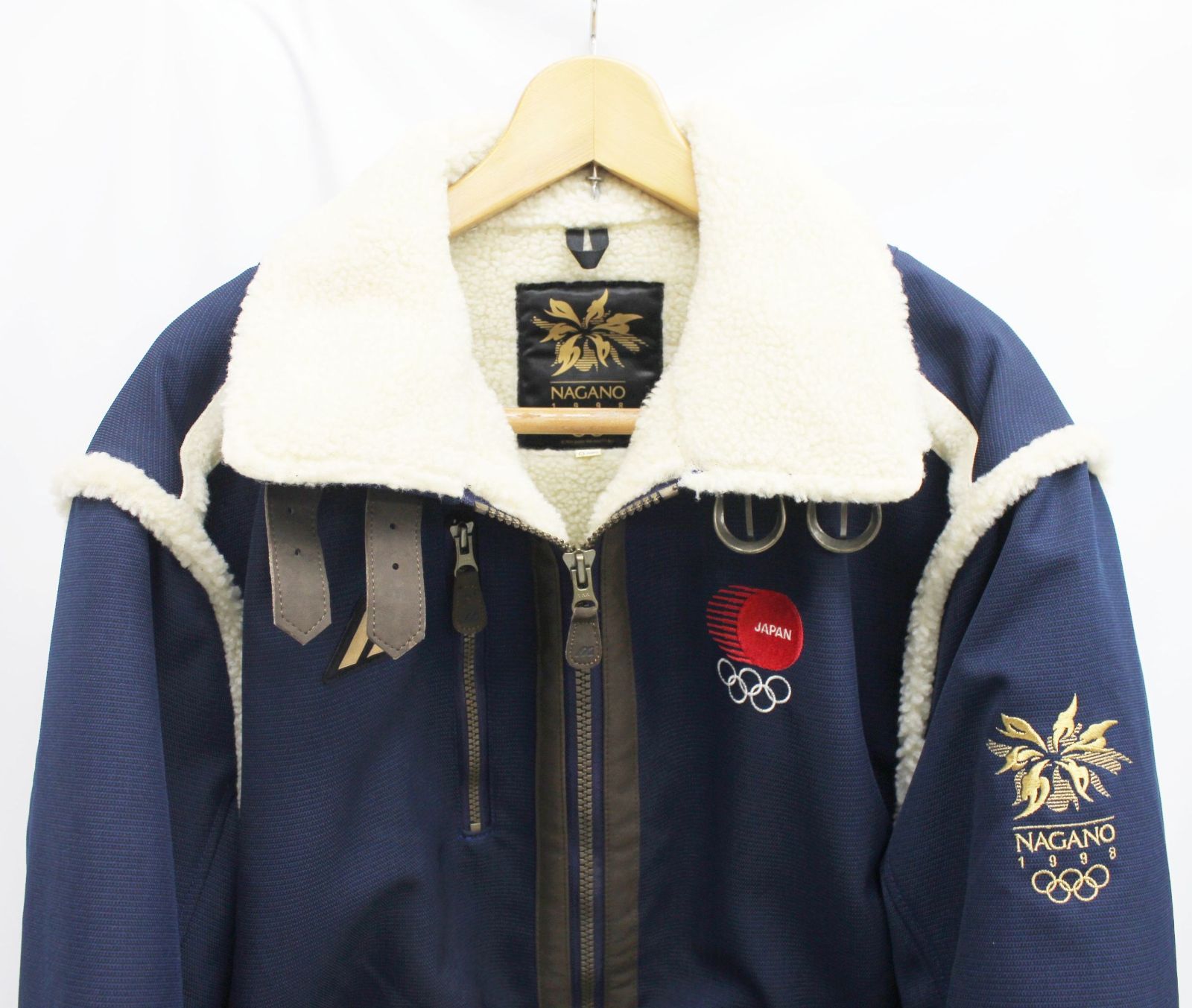 1998年長野オリンピック　公式ジャケット ネイビー 中古】 MIZUNO 1998年長野オリンピック公式ライセンス ボアジャケット