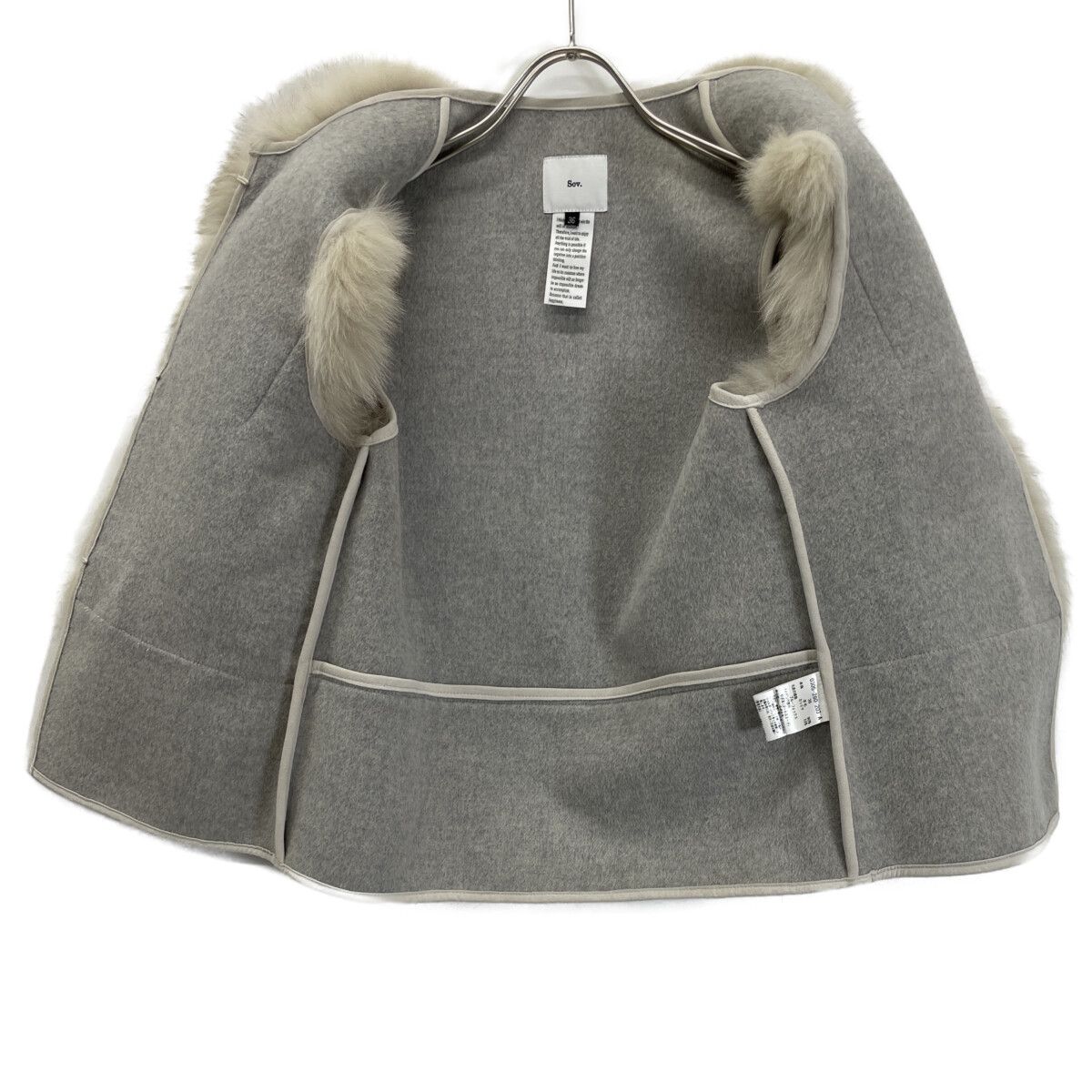 SOV. ソブ ダブルスタンダード ﾍﾞｰｼﾞｭ ｳｰﾙ/ｶｼﾐﾔ ﾌｫｯｸｽﾌｧｰﾍﾞｽﾄ 36