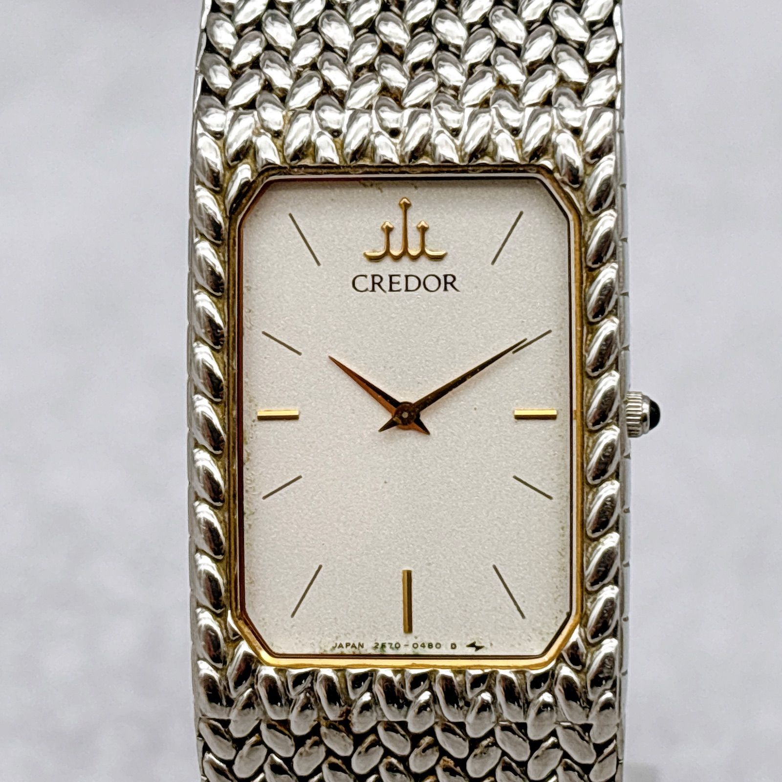 稼働 SEIKO セイコー CREDOR クレドール 2F70-5330 スクエア メンズ
