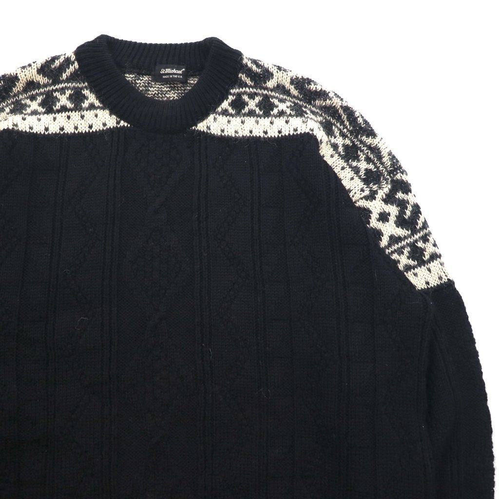 St.michael 90年代 英国製 フィッシャーマン アラン ニット セーター L