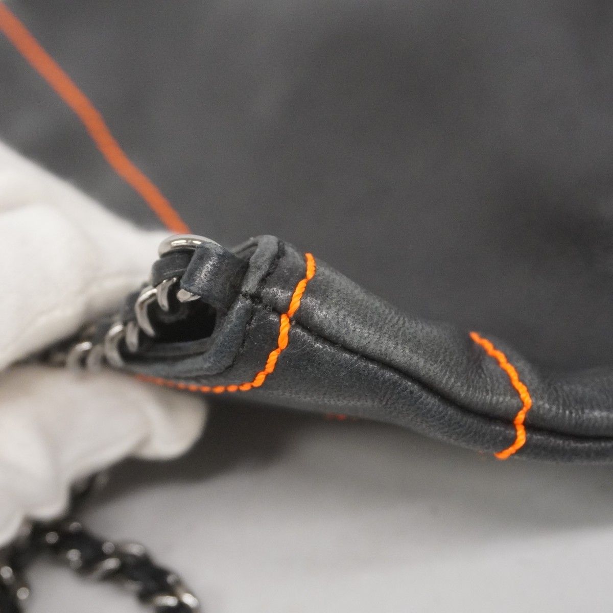 5pb2162】シャネル ハンドバッグ ワイルドステッチ ラムスキン