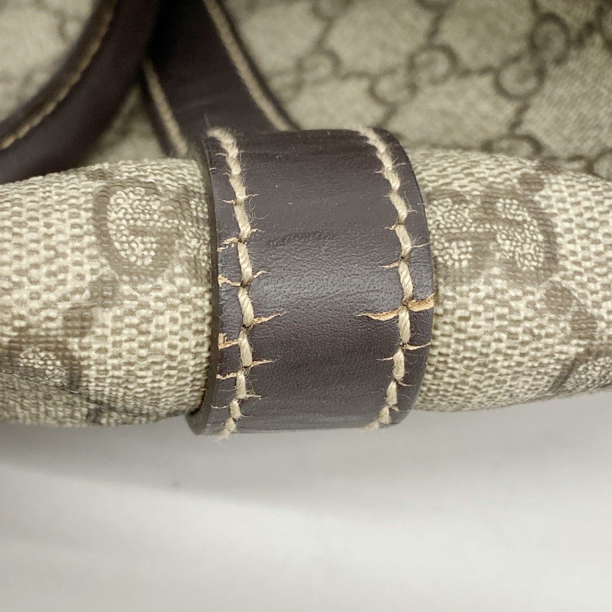 5pb2192】グッチ ボストンバッグ GGスプリーム 206501 PVC ブラウン