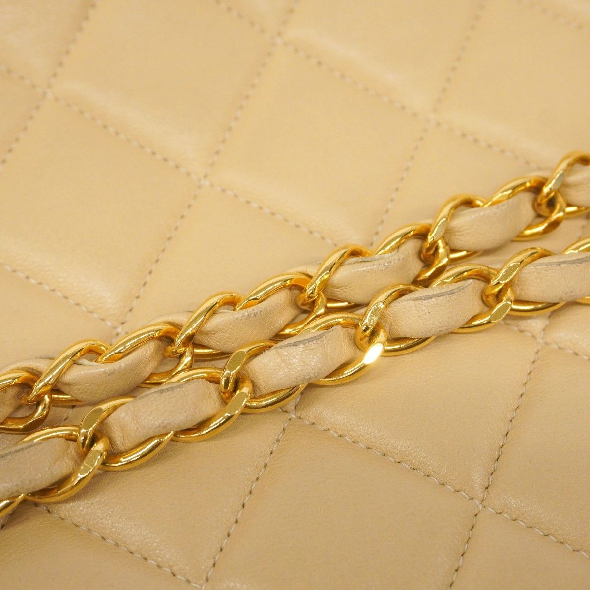 5pb2214】シャネル ショルダーバッグ マトラッセ ラムスキン ベージュ