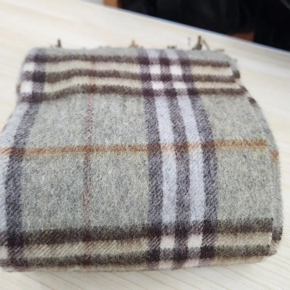 チェック パータン ウール マフラー