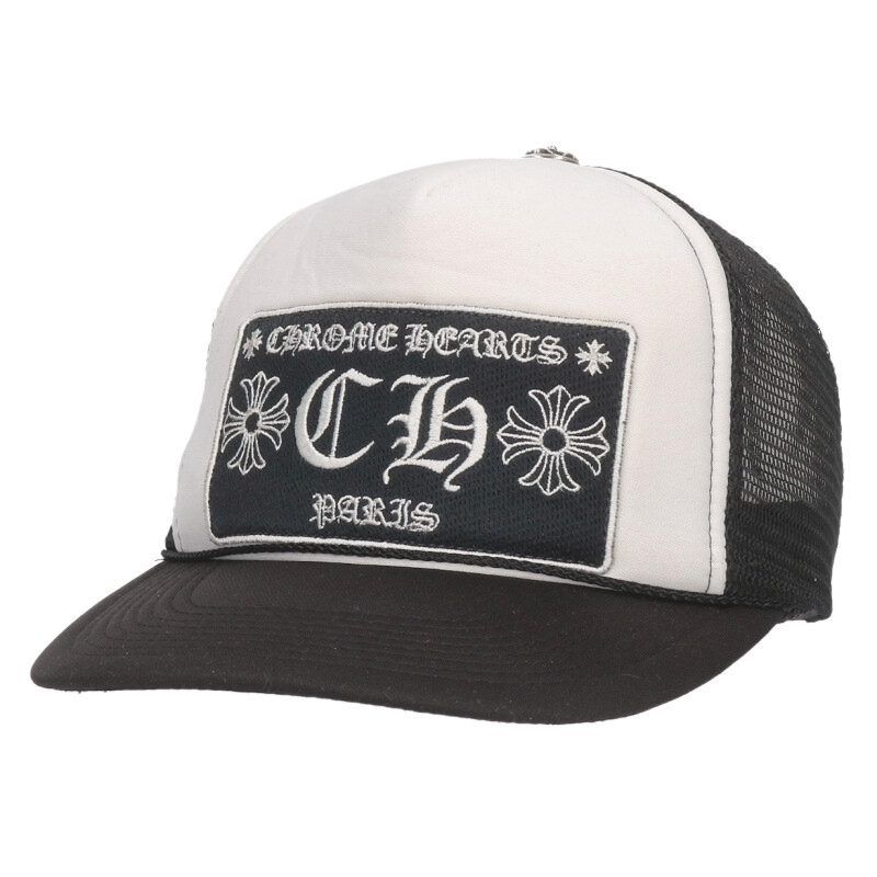 クロムハーツ TRUCKER CAP トラッカーキャップ パリ CHパッチクロスボール付メッシュ帽子 メンズ