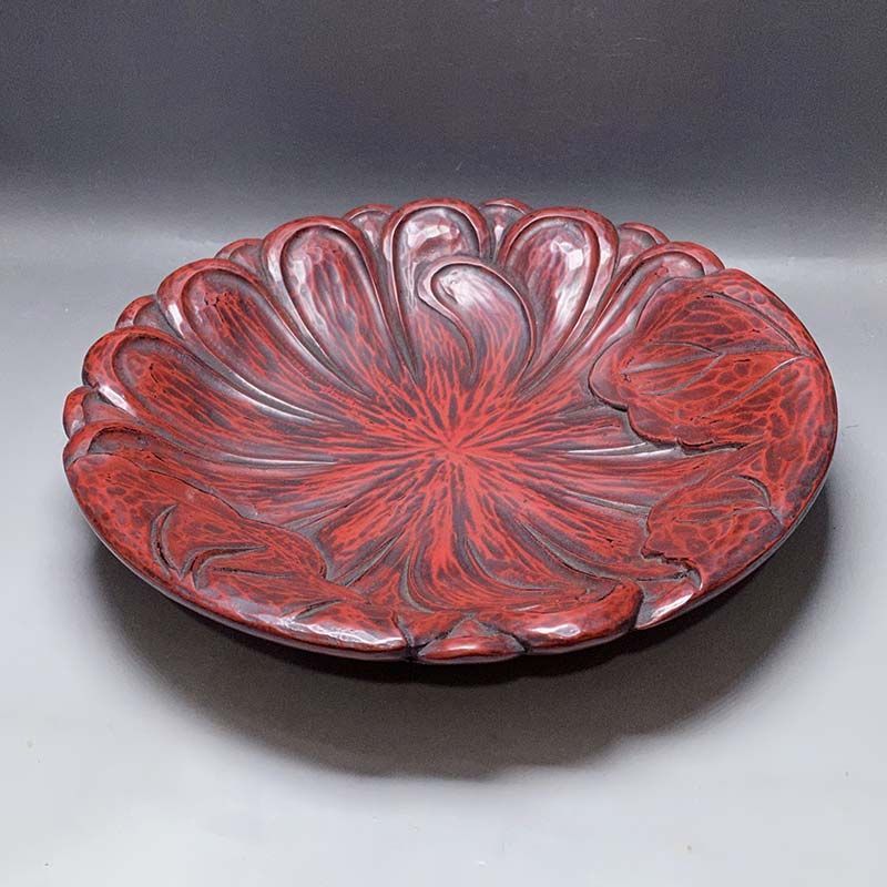 購入 寸松堂佐藤宗岳作鎌倉彫菓子器伝統工芸茶道具 伝統工芸 鎌倉彫 寸