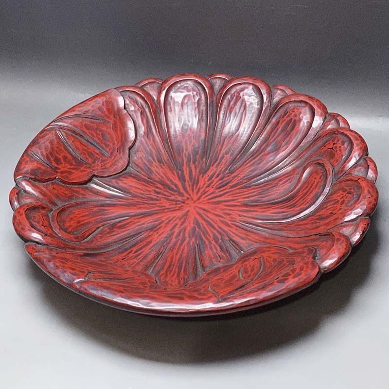 購入 寸松堂佐藤宗岳作鎌倉彫菓子器伝統工芸茶道具 伝統工芸 鎌倉彫 寸