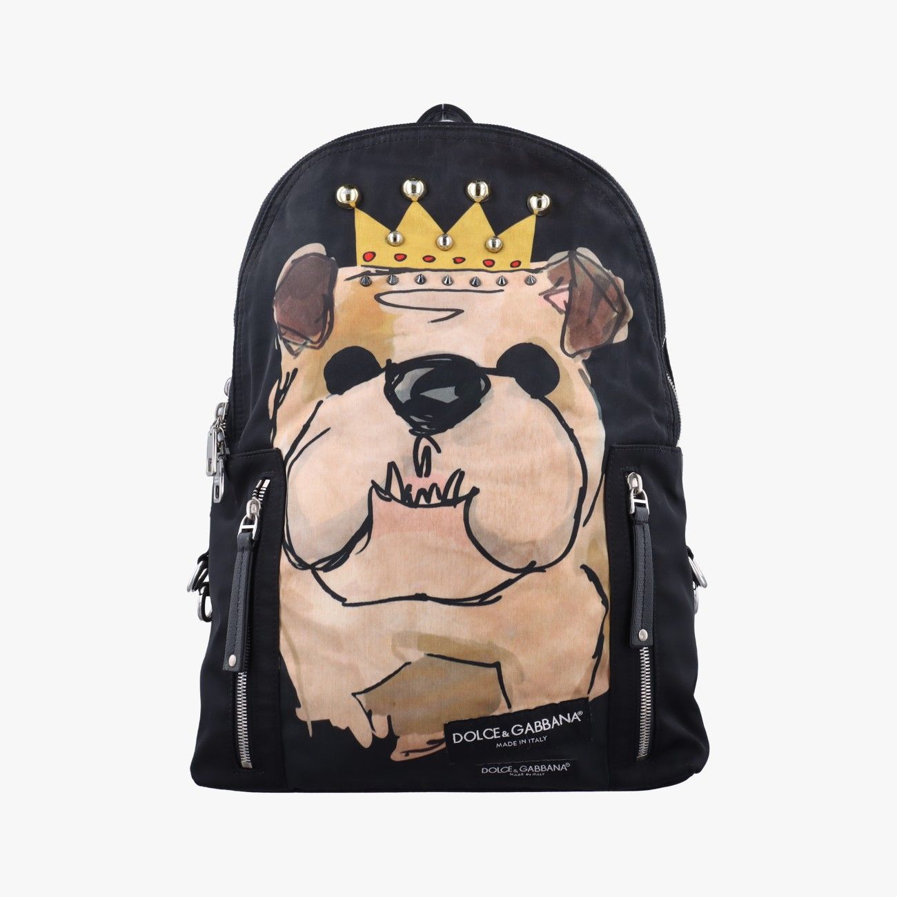 ドルチェ＆ガッバーナDolce - Gabbanaドッグプリント ブラック×マルチ ナイロン