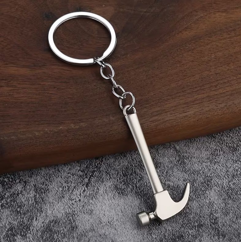ミニ工具キーホルダー5点セット 工具デザイン シルバーキーホルダー