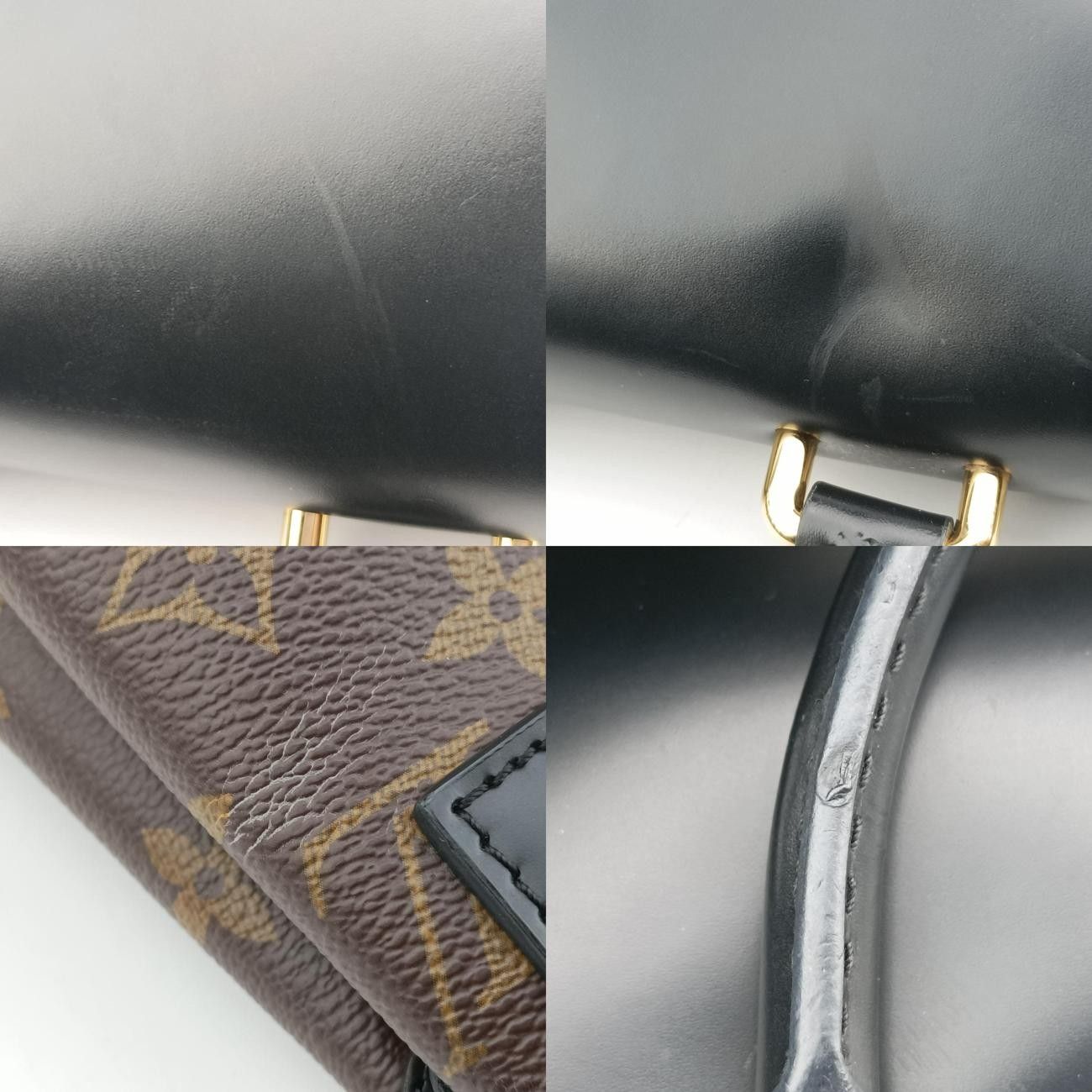  ルイヴィトンLouis VuittonワンハンドルフラップMM モノグラム ブラウン系×ブラック モノグラムキャンバス×カーフレザー M 43125 FL 0187 メッセンジャーバッグ ショルダーバッグ