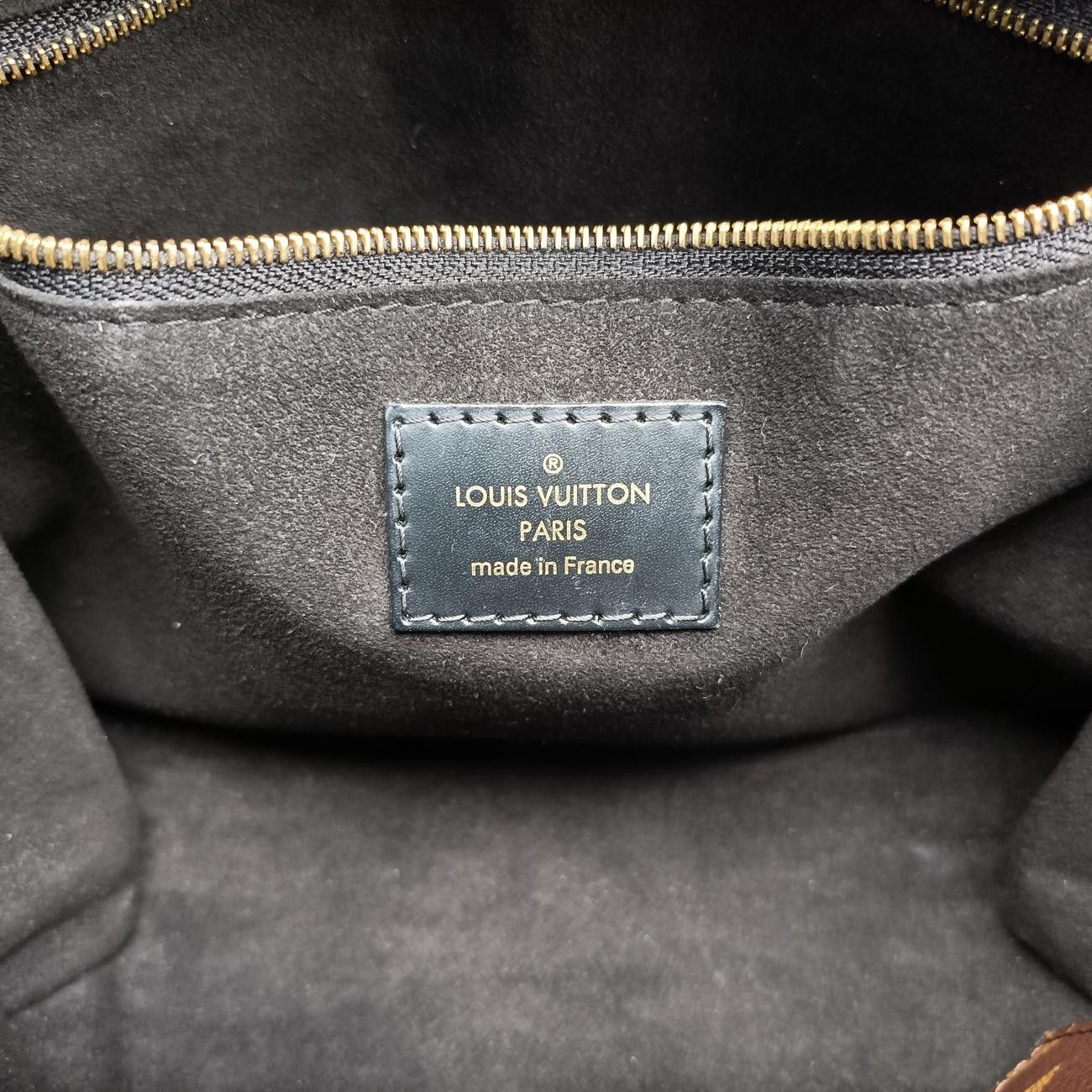 ブラウン系×ブラック モノグラムキャンバス×カーフレザー